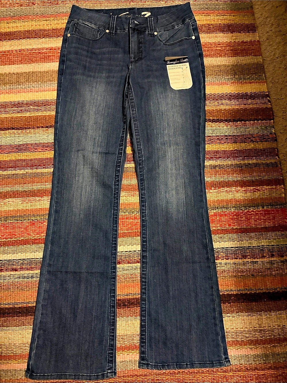 Seven7 Jeans Tummyless Boot Slimmer Tummy Silhouette Bootcut Jeans in Blue Like